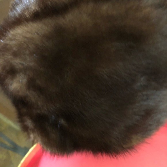 NEW real fur brown monk hat, size 5.8